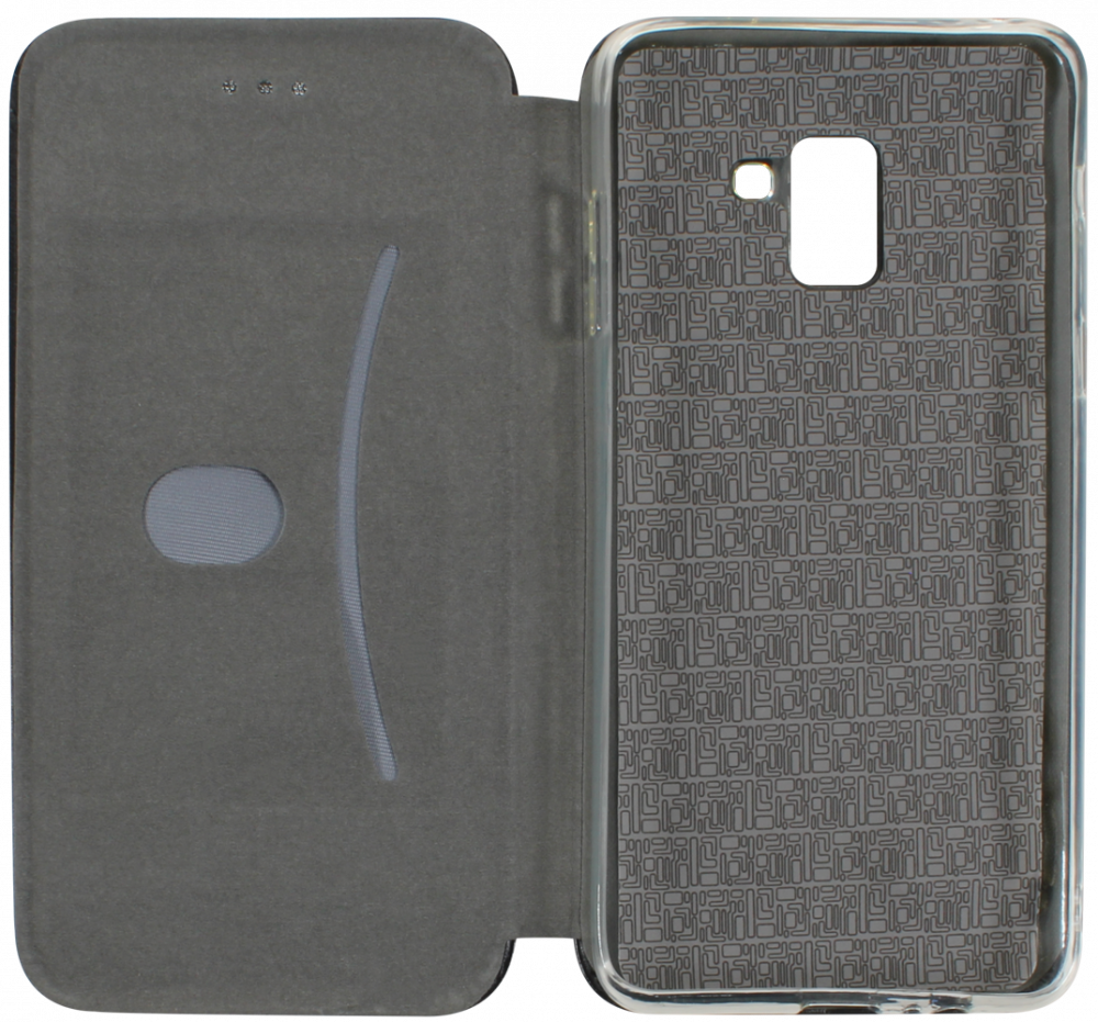 Samsung Galaxy A8 Plus 2018 (A730) oldalra nyíló mágneses flipes bőrtok prémium minőség fekete