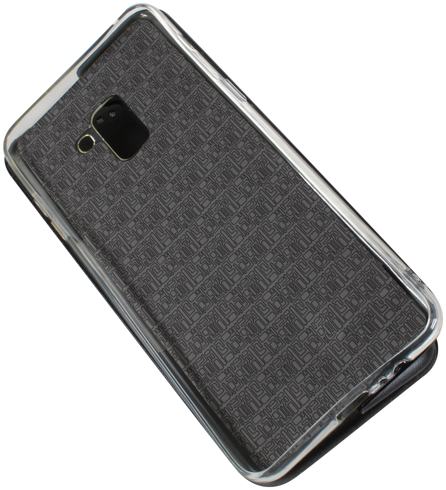 Samsung Galaxy A8 Plus 2018 Dual (A730) oldalra nyíló mágneses flipes bőrtok prémium minőség fekete