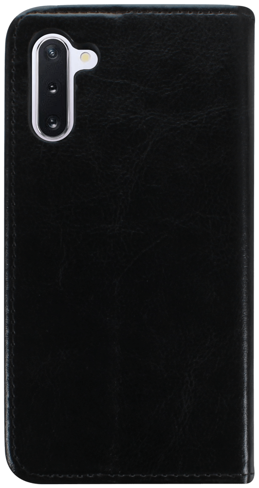 Samsung Galaxy Note 10 oldalra nyíló flipes bőrtok valódi bőr fekete