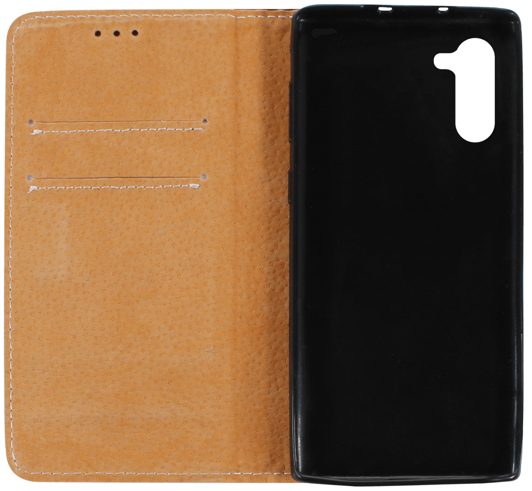 Samsung Galaxy Note 10 oldalra nyíló flipes bőrtok valódi bőr fekete