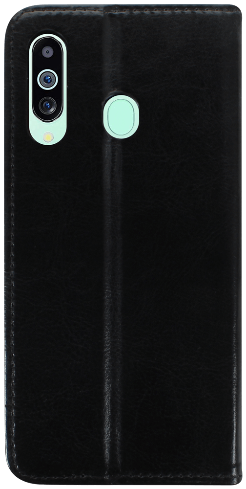 Samsung Galaxy A60 (SM-A6060) oldalra nyíló flipes bőrtok valódi bőr fekete
