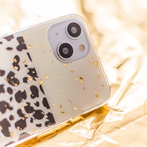 Apple iPhone 12 kemény hátlap Gold Glam Leopard