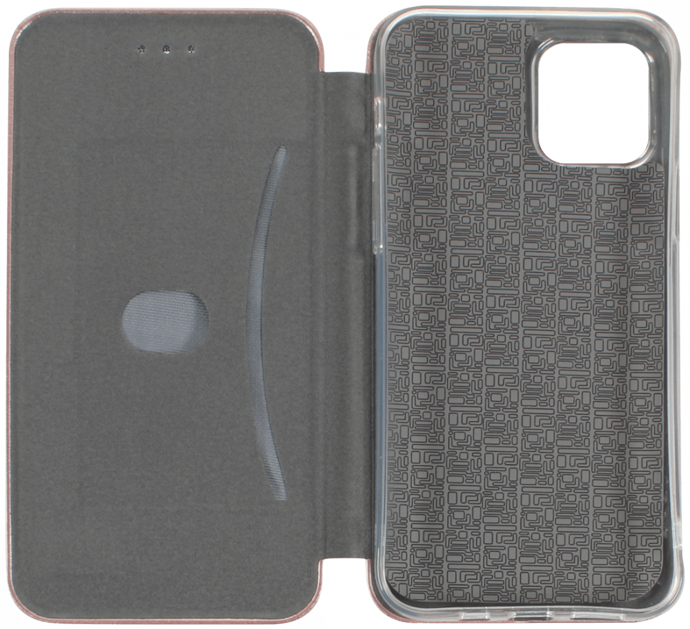 Apple iPhone 12 oldalra nyíló mágneses flipes bőrtok prémium minőség rozéarany