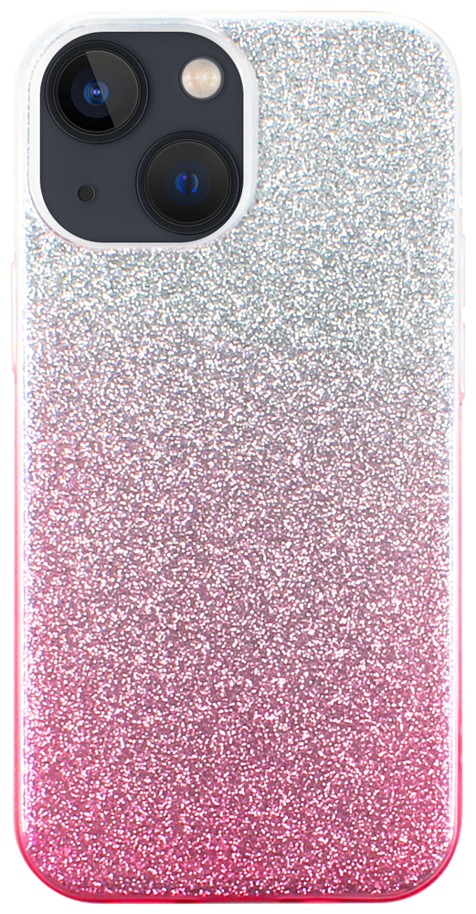 Apple iPhone 13 Mini szilikon tok csillogó hátlap rózsaszín/ezüst