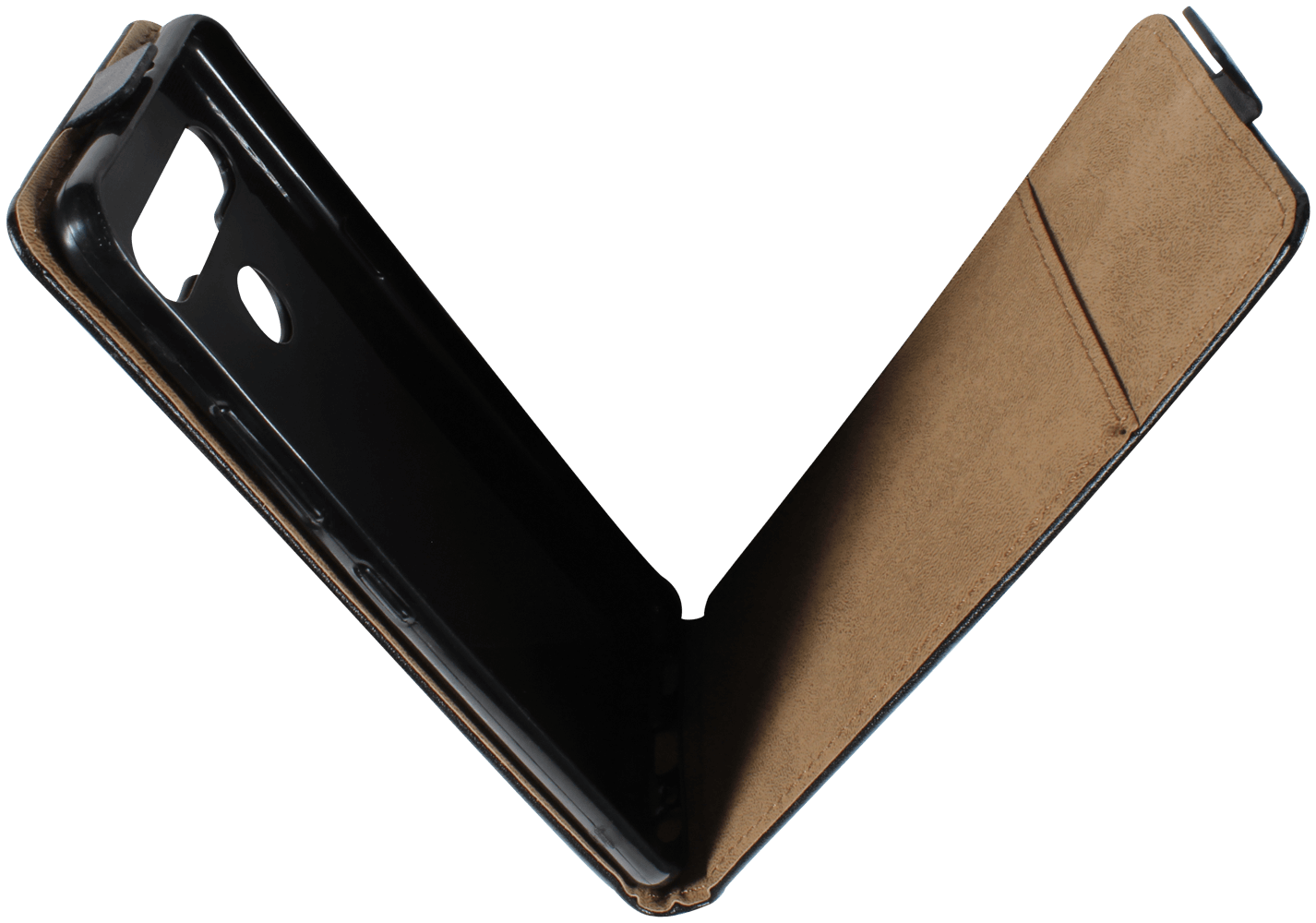 LG K41S lenyíló flipes bőrtok fekete