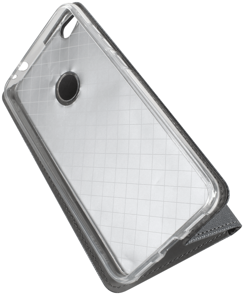 Huawei P9 Lite 2017 oldalra nyíló flipes bőrtok rombusz mintás ezüst