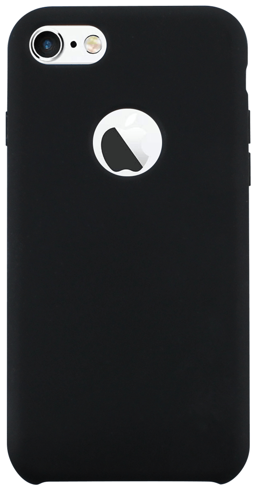 Apple iPhone 6S kemény hátlap gumírozott logó kihagyós fekete