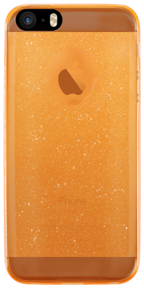 Apple iPhone SE (2016) szilikon tok csillogó narancssárga