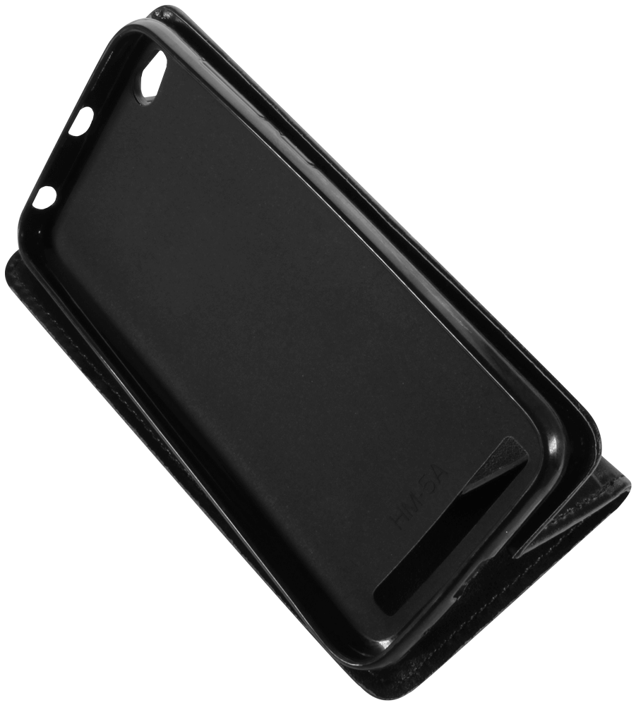 Xiaomi Redmi 5A oldalra nyíló flipes bőrtok asztali tartó funkciós fekete