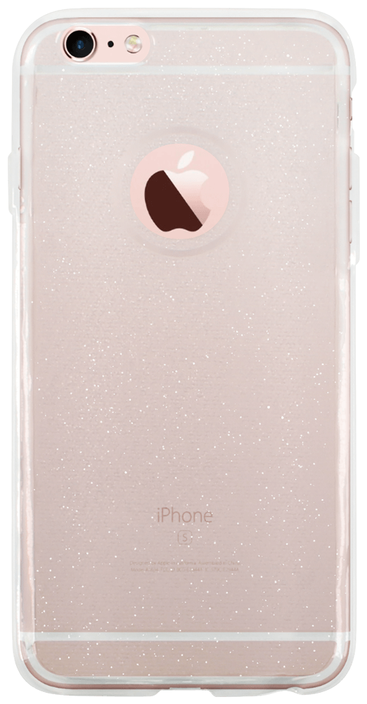 Apple iPhone 6S szilikon tok csillogó hátlap logónál átlátszó