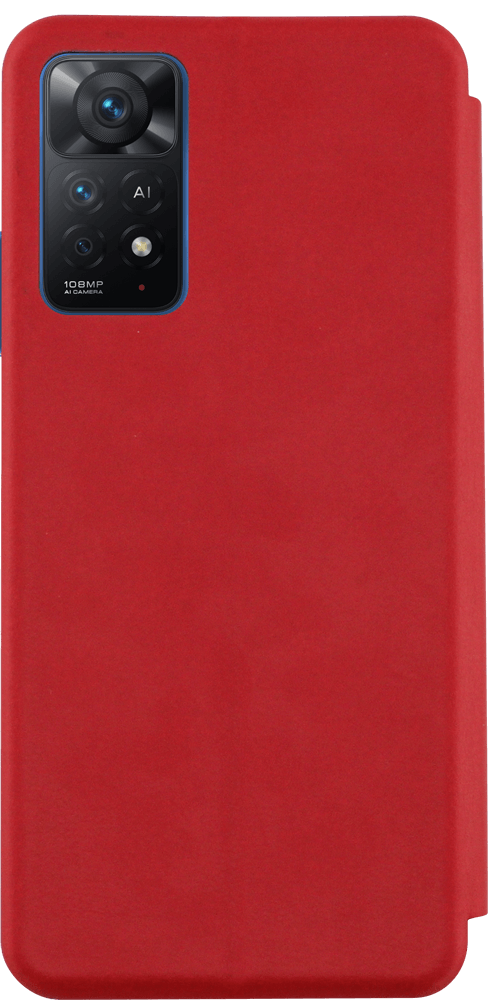 Xiaomi Redmi Note 11 Pro 5G oldalra nyíló mágneses flipes bőrtok prémium minőség piros