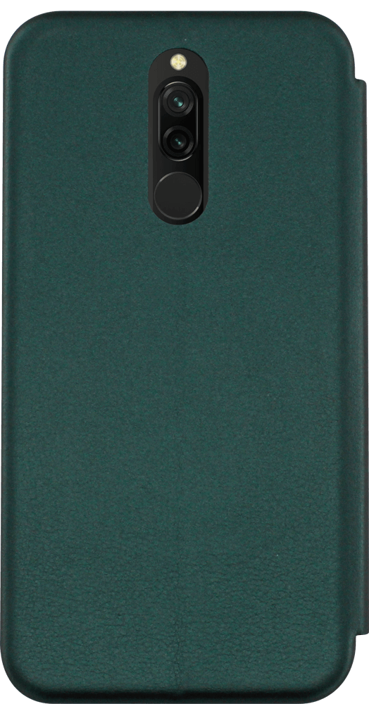 Xiaomi Redmi 8 oldalra nyíló mágneses flipes bőrtok prémium minőség sötétzöld