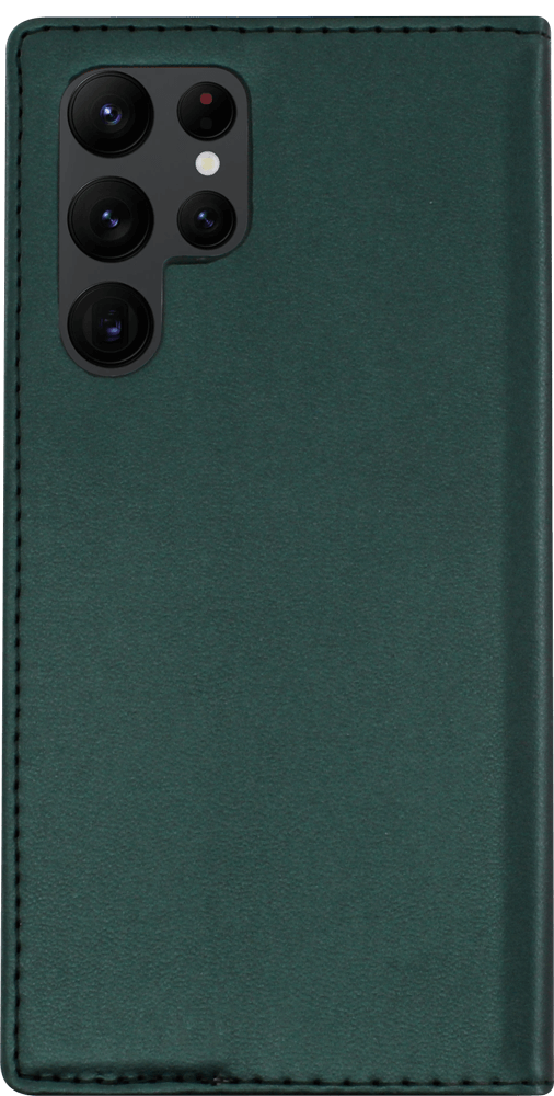 Samsung Galaxy S22 Ultra 5G (SM-S908B) oldalra nyíló flipes bőrtok asztali tartó funkciós sötétzöld