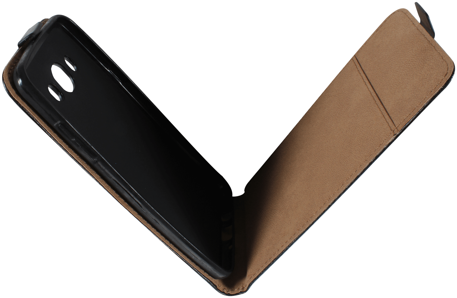 Samsung Galaxy J7 2016 (J710) lenyíló flipes bőrtok fekete