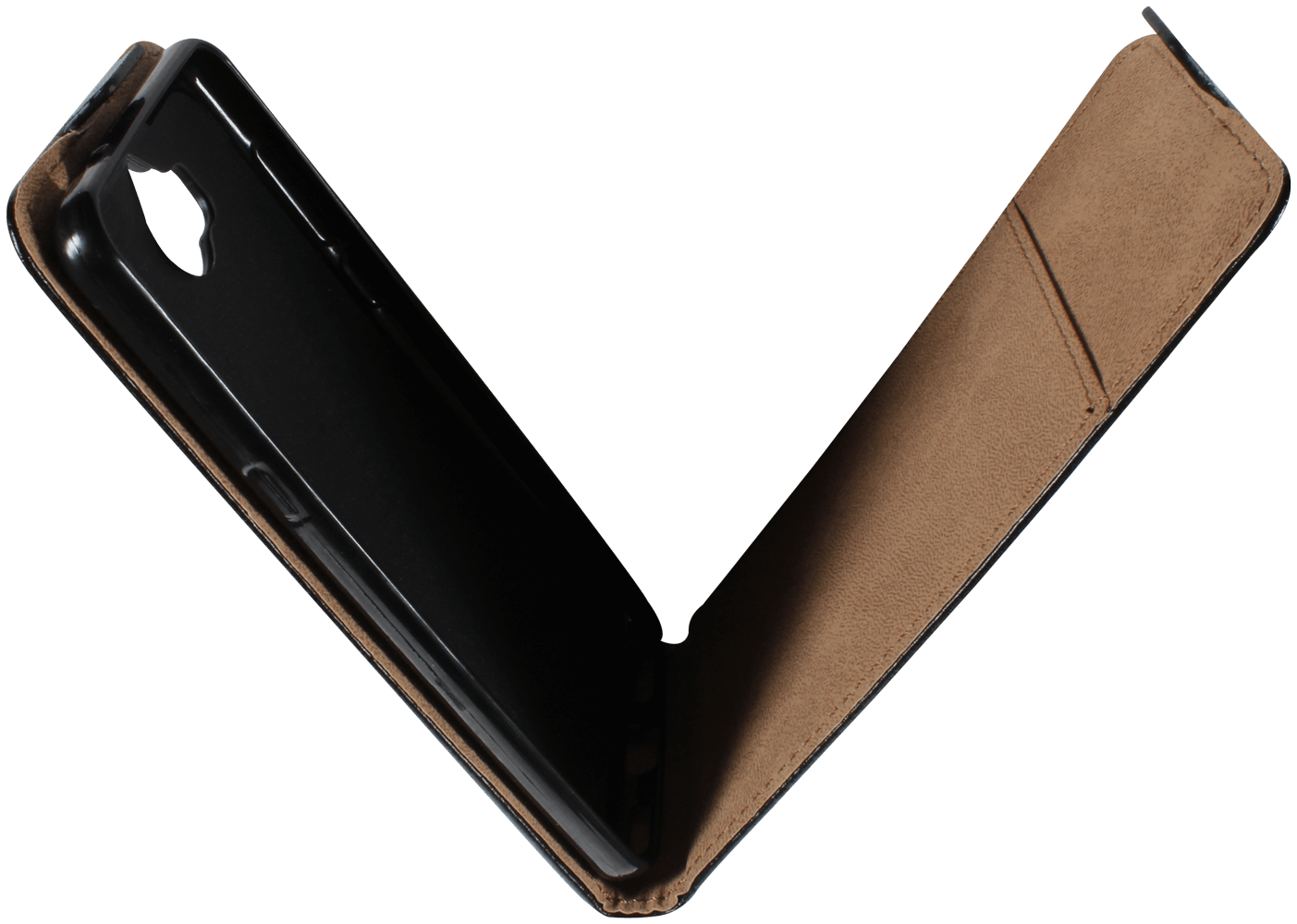 Huawei Y6 2017 lenyíló flipes bőrtok fekete