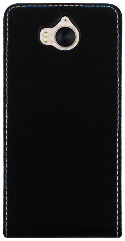 Huawei Y5 2017 lenyíló flipes bőrtok fekete