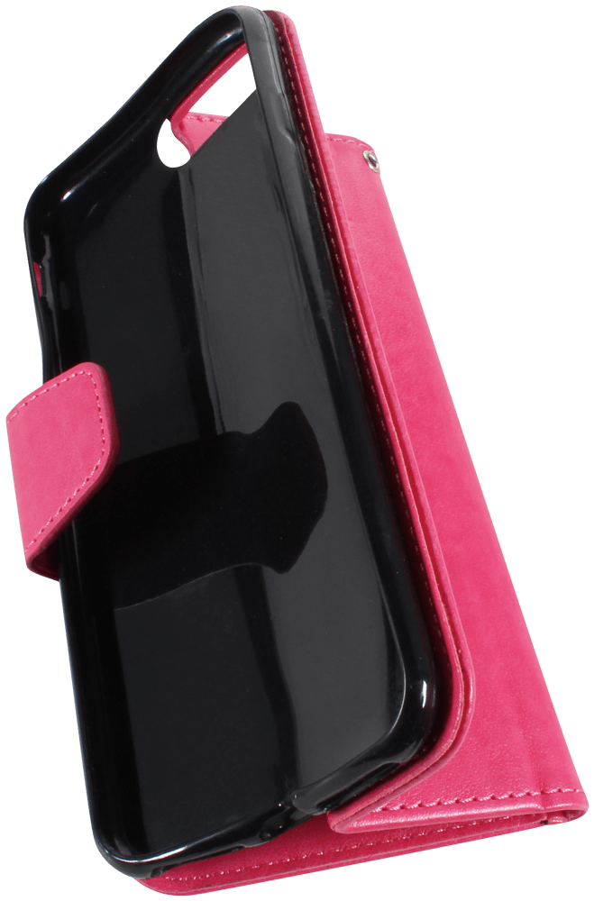 Apple iPhone 7 Plus oldalra nyíló flipes bőrtok csuklópánt magenta