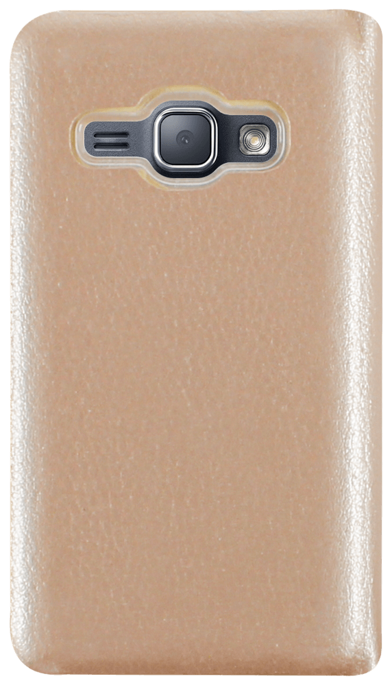 Samsung Galaxy J1 2016 (J120) oldalra nyíló flipes bőrtok arany