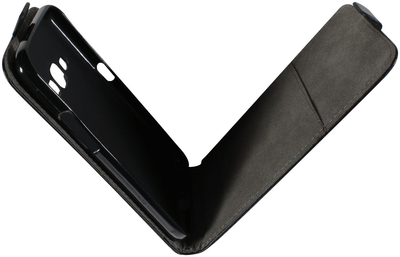 Samsung Galaxy J1 2016 (J120) lenyíló flipes bőrtok fekete