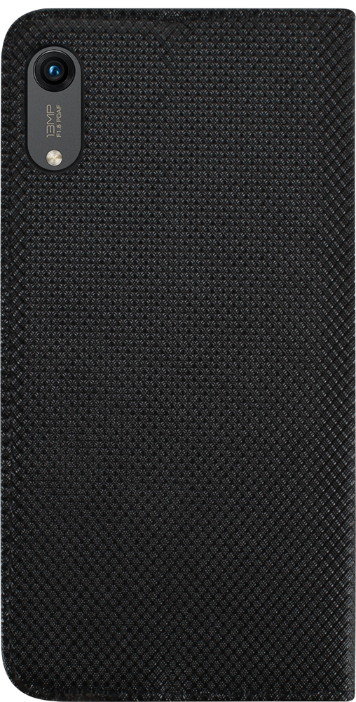 Huawei Y6 Pro 2019 oldalra nyíló flipes bőrtok rombusz mintás fekete