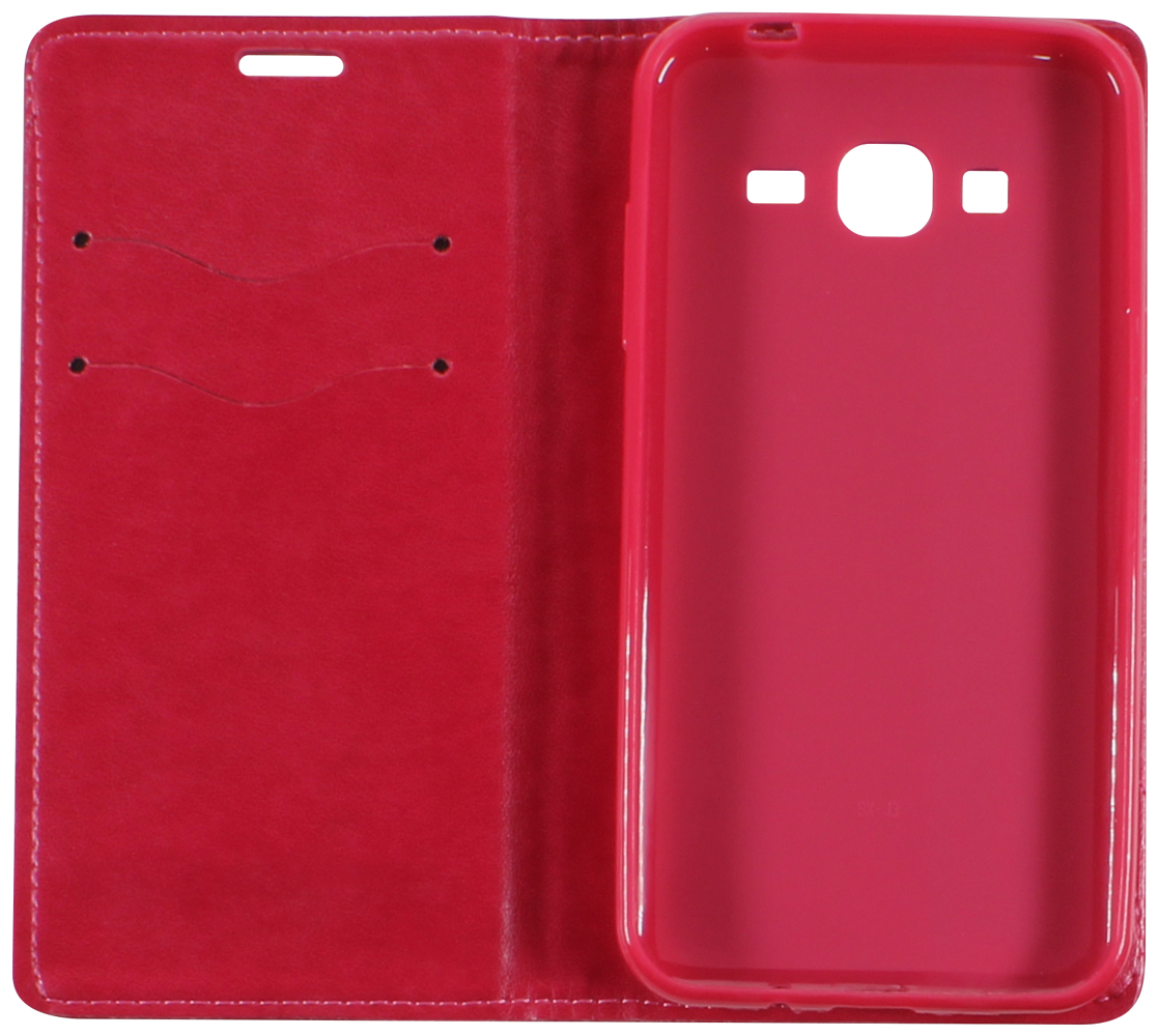 Samsung Galaxy J3 2016 (J320) oldalra nyíló flipes bőrtok asztali tartó funkciós rózsaszín