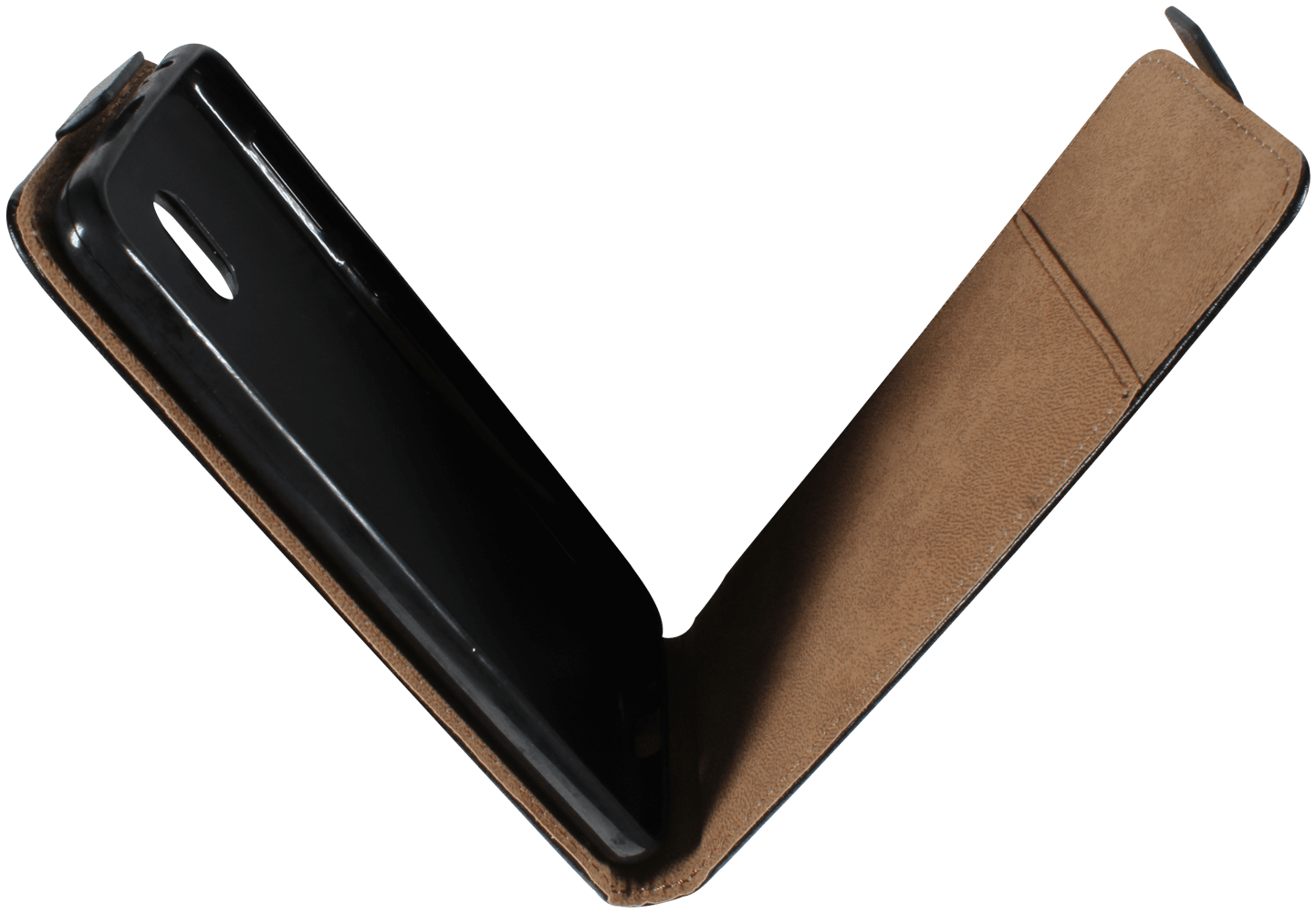 Nokia 2 lenyíló flipes bőrtok fekete