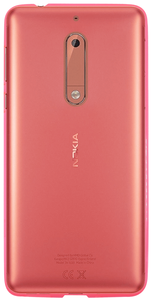 Nokia 5 Dual szilikon tok matt-fényes keret rózsaszín