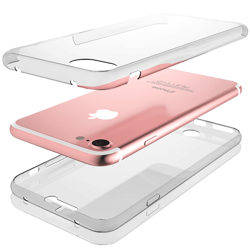 Apple iPhone XS kemény hátlap szilikon előlap 360 ° védelem átlátszó