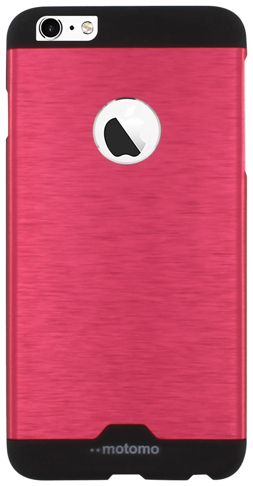 Apple iPhone 6S Plus kemény hátlap logó kihagyós alul-felül fekete sáv piros