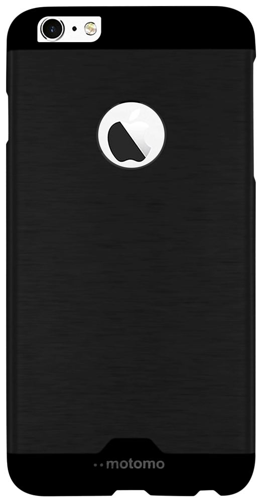 Apple iPhone 6S Plus kemény hátlap logó kihagyós alul-felül fekete sáv fekete
