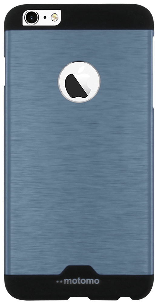 Apple iPhone 6S Plus kemény hátlap logó kihagyós alul-felül fekete sáv szürkés kék