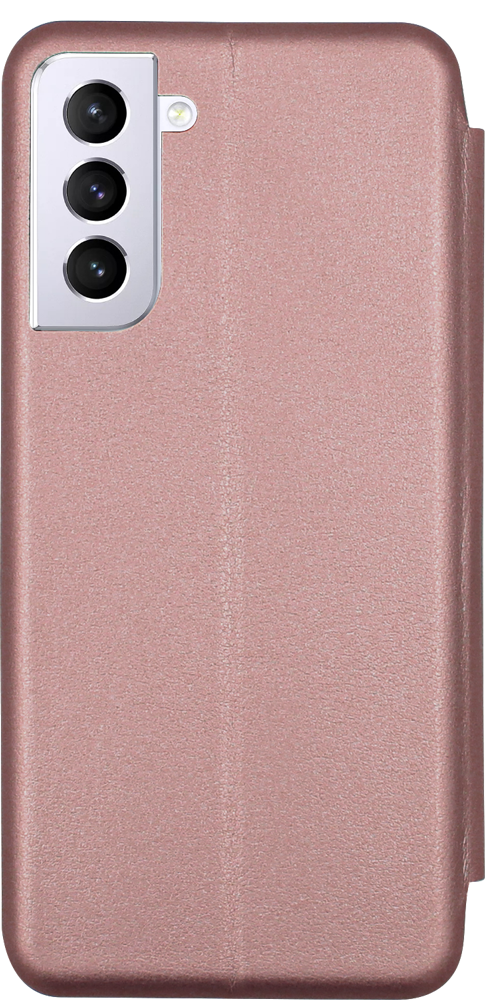 Samsung Galaxy S21 Plus 5G (SM-G996B) oldalra nyíló mágneses flipes prémium minőség rozéarany
