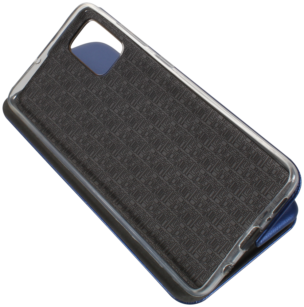 Samsung Galaxy A51 (SM-A515F) oldalra nyíló mágneses flipes bőrtok prémium minőség sötétkék