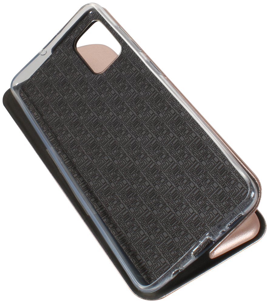 Samsung Galaxy A51 (SM-A515F) oldalra nyíló mágneses flipes bőrtok prémium minőség rozéarany