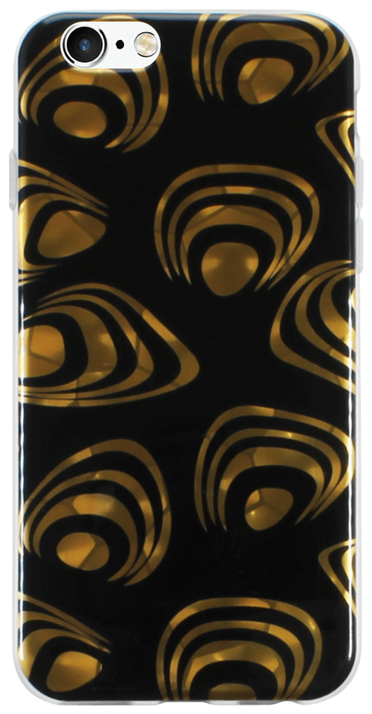 Apple iPhone 6 szilikon tok arany mintás fekete