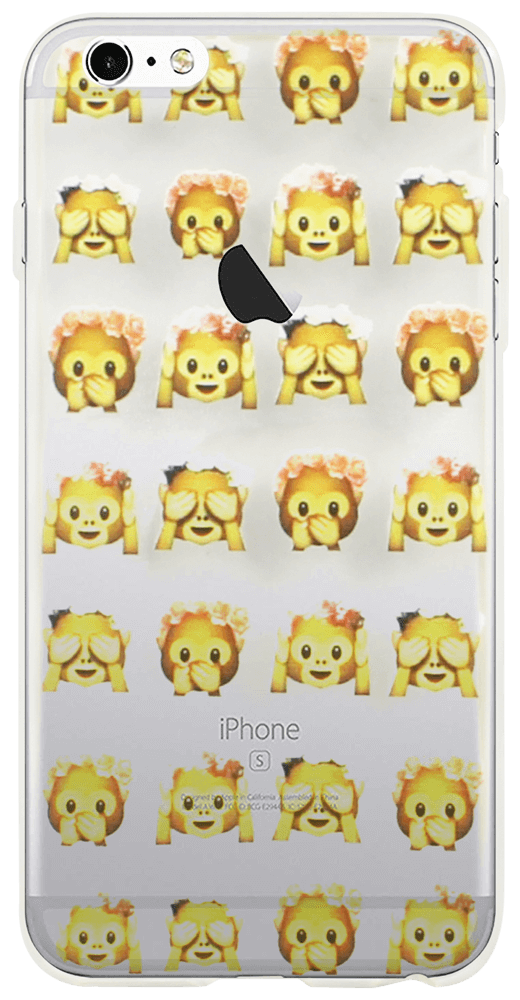 Apple iPhone 6S Plus kemény hátlap emoji mintás átlátszó