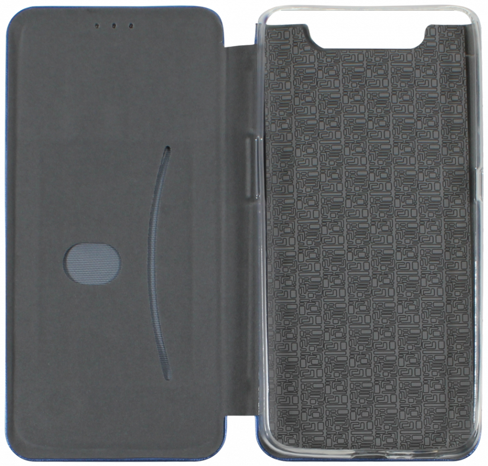 Samsung Galaxy A80 (SM-A805) oldalra nyíló mágneses flipes bőrtok prémium minőség sötétkék