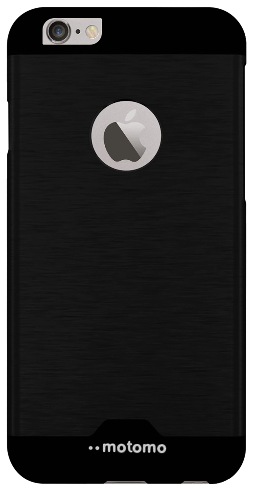 Apple iPhone 6 kemény hátlap gyári MOTOMO logó kihagyós fém hátlappal fekete