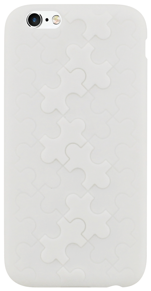 Apple iPhone 6S szilikon tok 3D puzzle mintás fehér