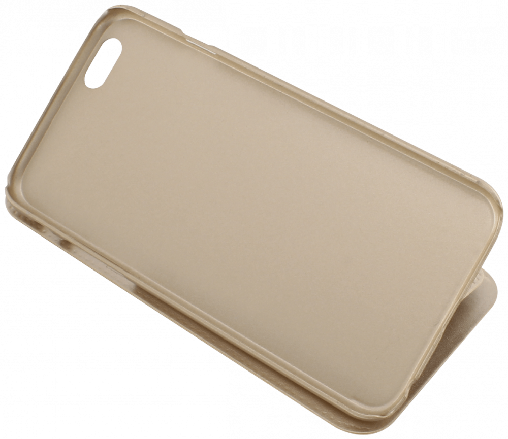 Apple iPhone 6 oldalra nyíló flipes bőrtok S-View Cover arany