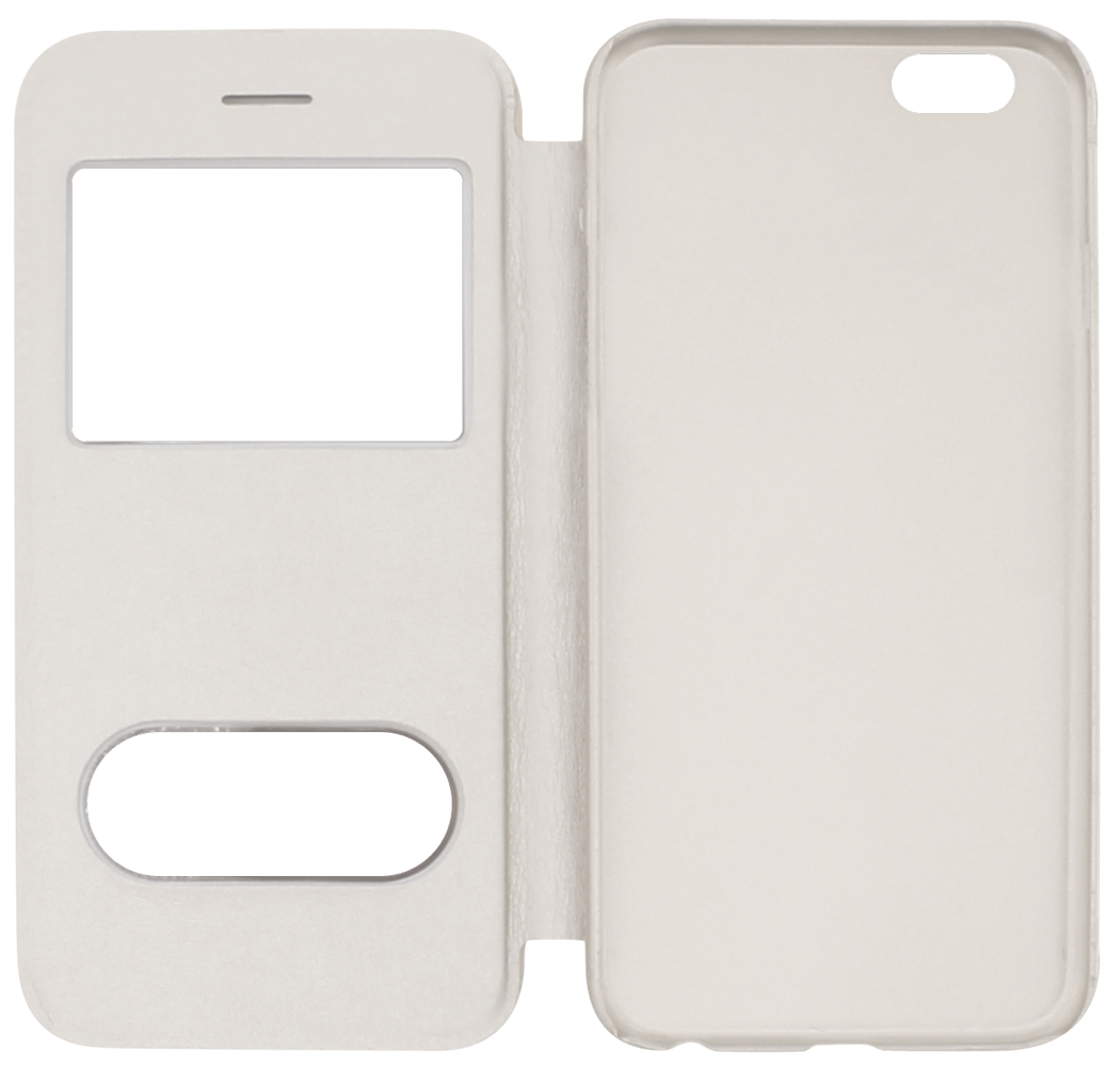 Apple iPhone 6S oldalra nyíló flipes bőrtok S-View Cover fehér