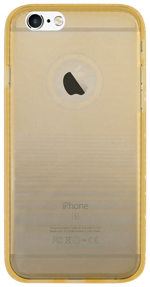 Apple iPhone 6 Plus szilikon tok logónál átlátszó sárga