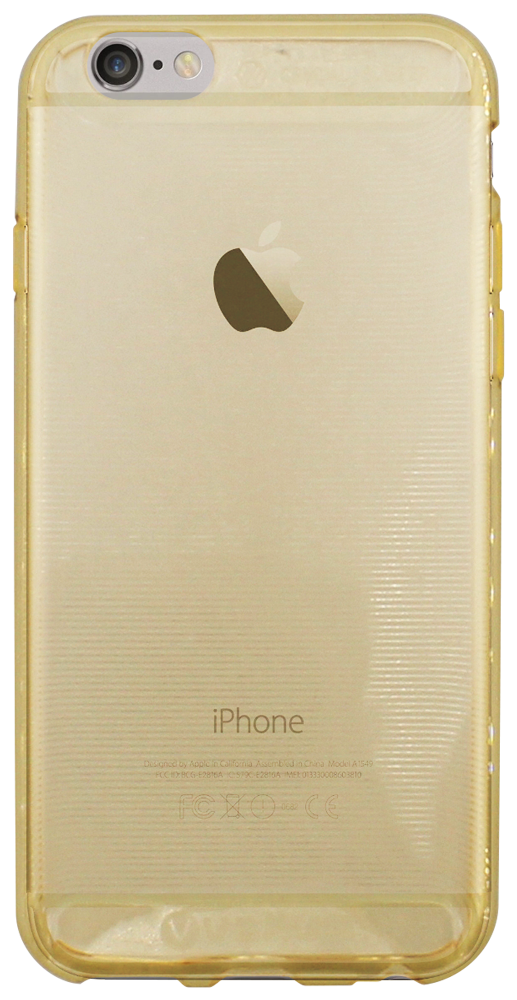 Apple iPhone 6S szilikon tok vízszintes barázdákkal átlátszó sárga
