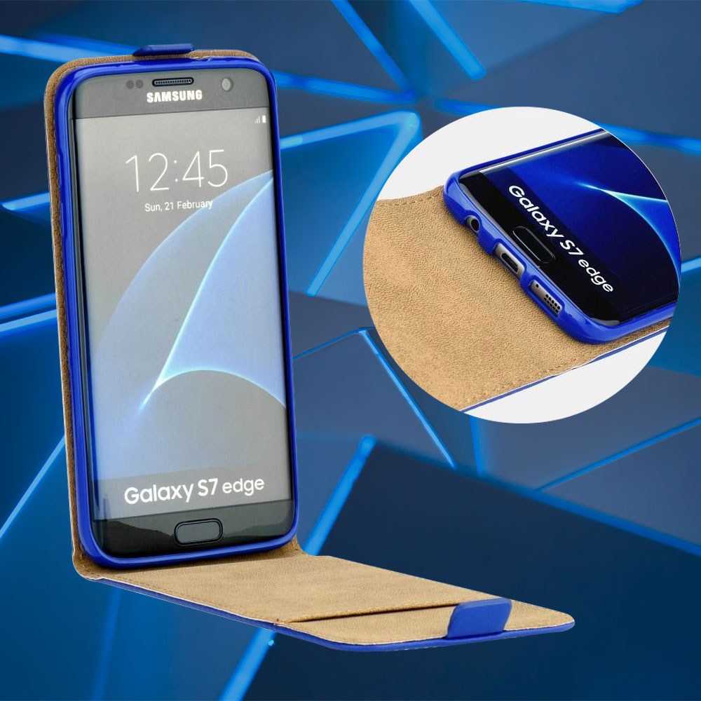 Apple iPhone 8 Plus lenyíló flipes bőrtok kék