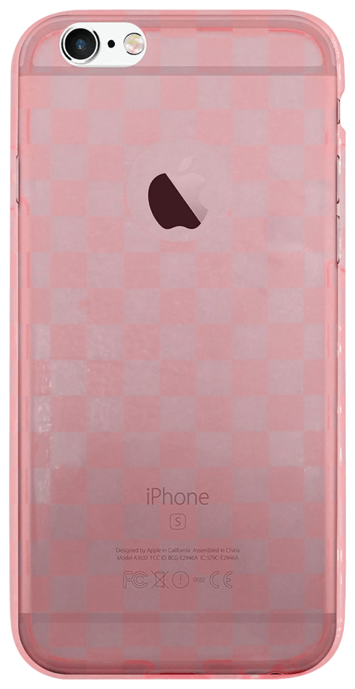 Apple iPhone 6 szilikon tok sakktábla minta átlátszó/rózsaszín