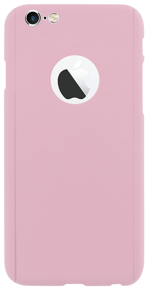 Apple iPhone 6S kemény hátlap logó kihagyós 360 ° védelem babarózsaszín