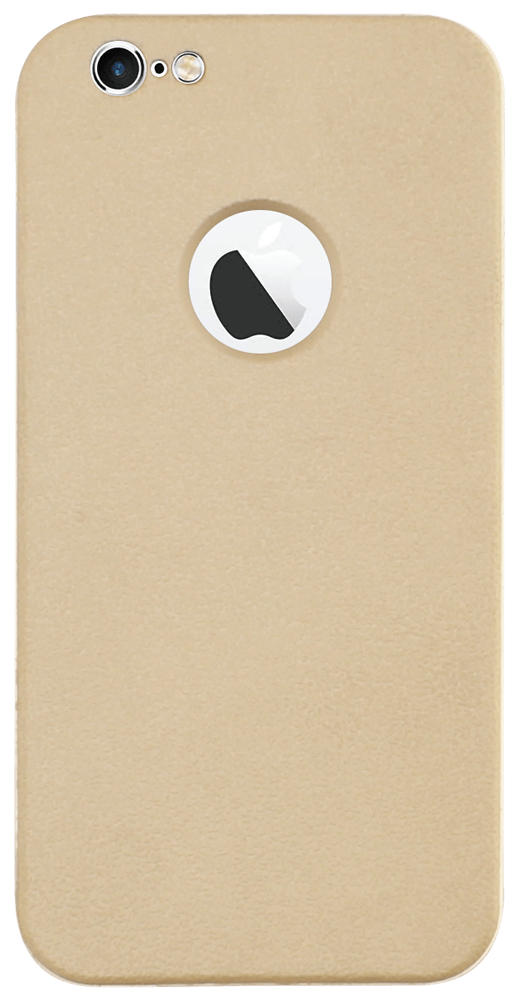 Apple iPhone 6 kemény hátlap logó kihagyós fém keret bőrhatású arany