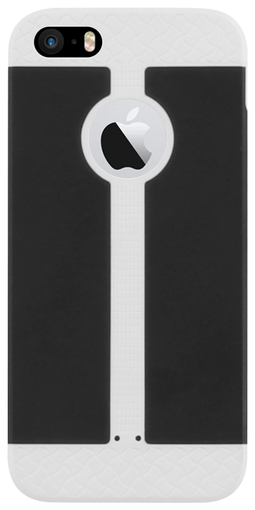Apple iPhone SE (2016) kemény hátlap logó kihagyós fekete/fehér