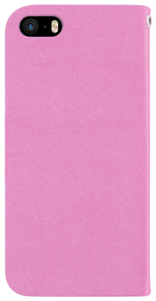 Apple iPhone 5S oldalra nyíló flipes bőrtok mikroszálas minta rózsaszín
