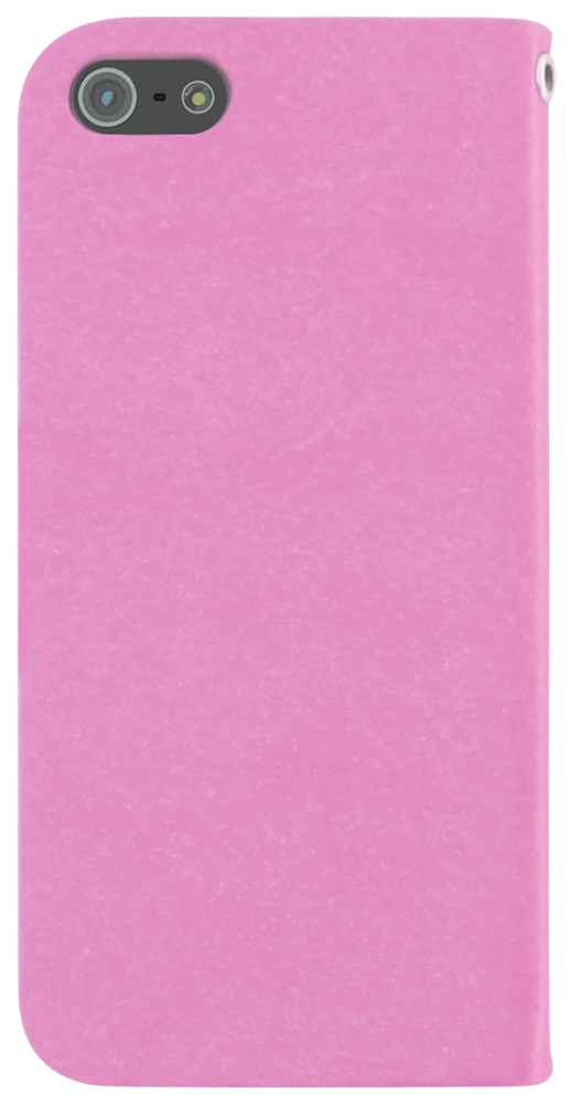 Apple iPhone 5 oldalra nyíló flipes bőrtok mikroszálas minta rózsaszín